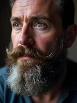 Closeup of the big male beard photo