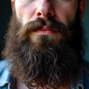 Closeup of the big male beard photo