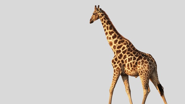 Isolated giraffe clipart with no background distractions on a white background photo