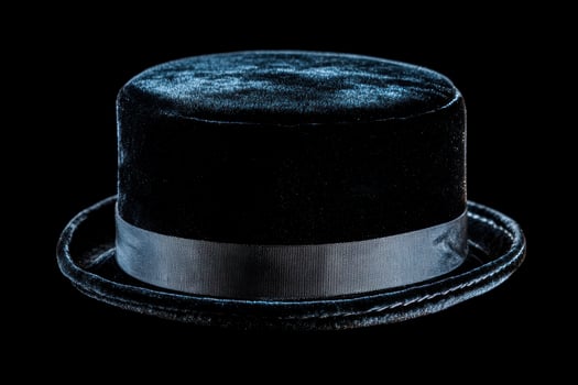 Elegant black velvet top hat photo