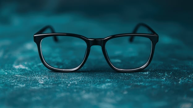A pair of glasses on a blue background photo