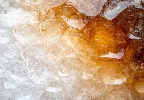 Closeup of amber colored crystal formation photo