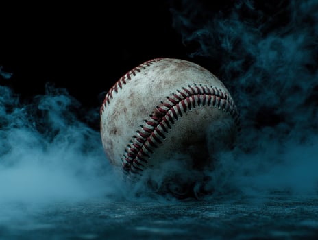 Dramatic baseball in the mist photo