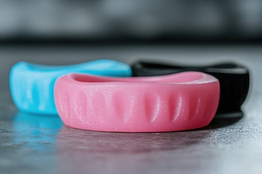Colorful rubber resistance bands for exercise and fitness photo