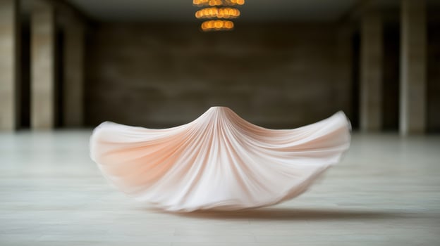 Elegant flowing dress in motion photo