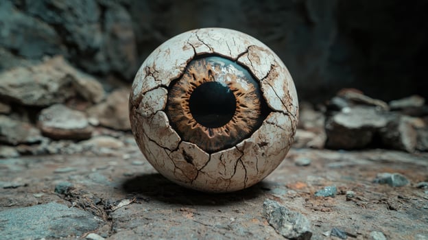Cracked eye of a mythical creature photo