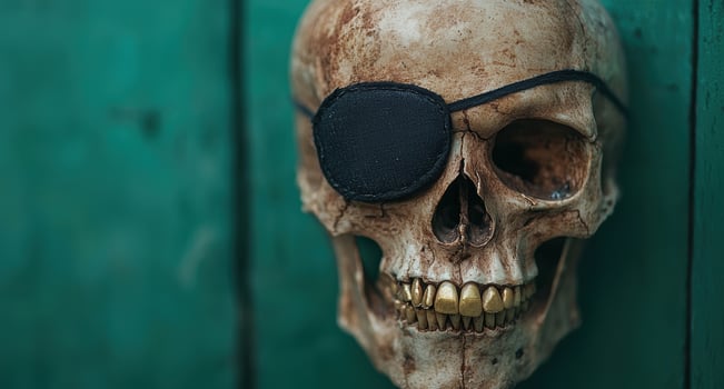 Skull with eye patch photo