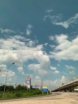 Road and traffic conditions under bridge photo