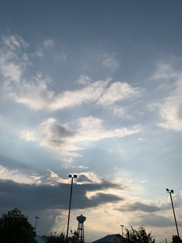 The evening sky was so peaceful and relaxed at the park. photo