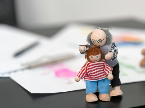 Quirky clay figurines displaying creative expressions on a sketchpad photo