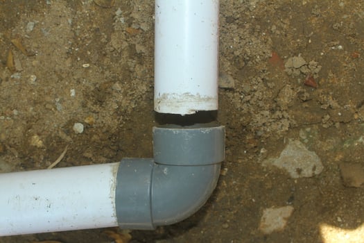 broken or damaged water pipe connections photo