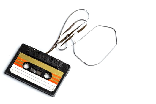 vintage cassette tape isolated white background photo