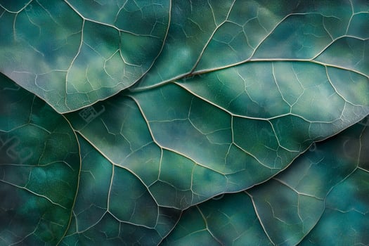 Close-up shot of overlapping green leaves with soft lighting photo