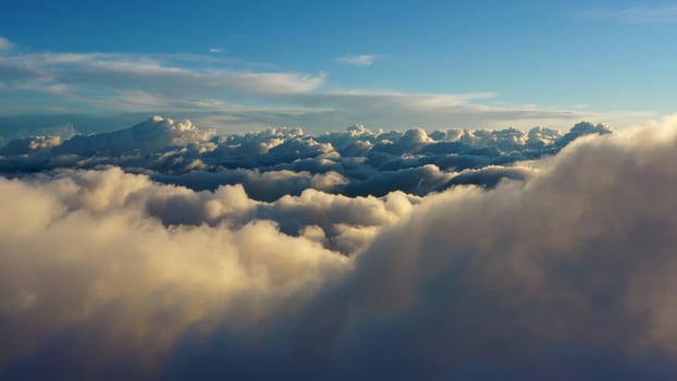 Aerial view of clouds at sunrise photo