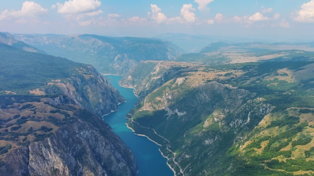 Piva river canyon aerial Montenegro photo