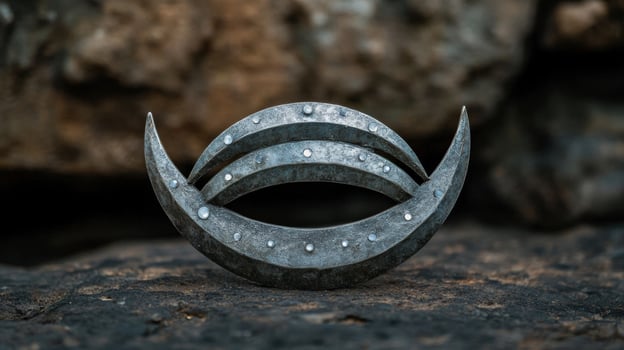 Unique abstract metal sculpture with intricate design photo