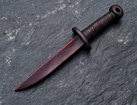 Dangerous dagger on dark background photo