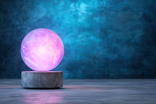 Glowing orb on dark background photo