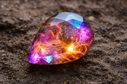 Vibrant crystal gemstone on rocky surface photo