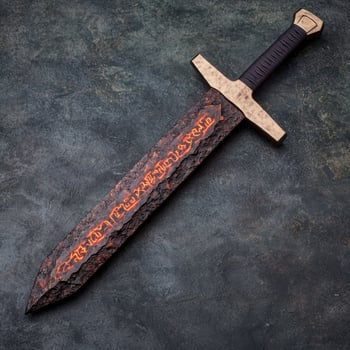 Ornate dagger with ancient script photo