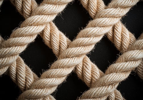 Intricate rope pattern in natural tones photo