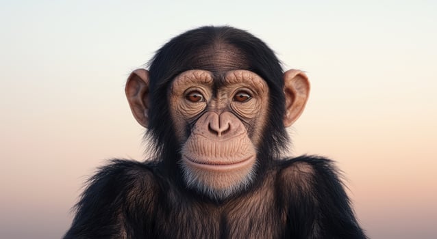close up portrait of a chimpanzee photo