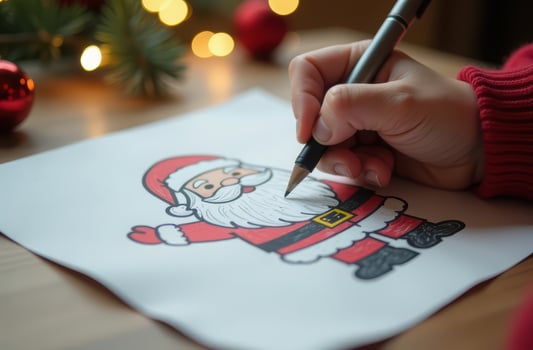 Hand drawing festive Santa claus illustration for holiday season art photo