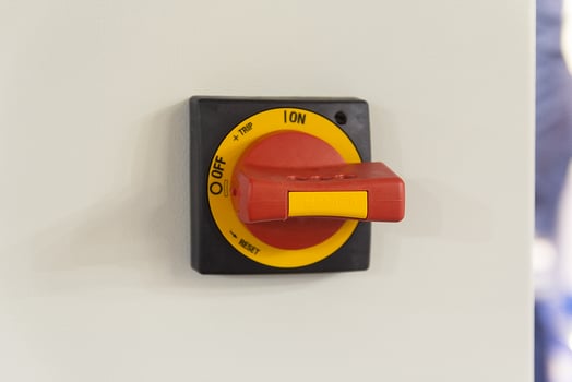 Modern package switch panel close-up photo