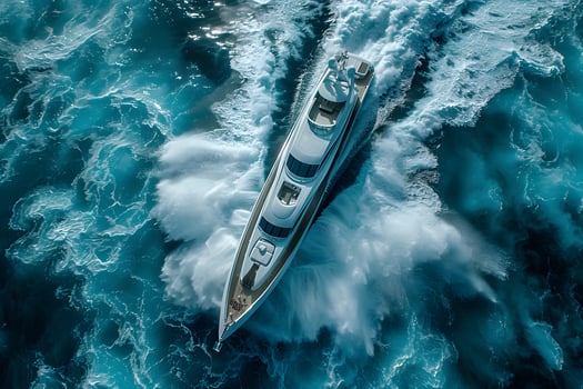 Luxurious Yacht Cruising Through Turquoise Ocean Waters photo