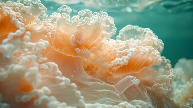 A close up of a jellyfish under water photo