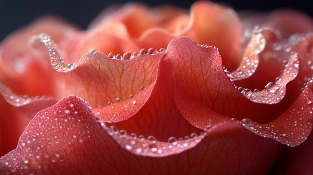 A close up of a rose with water droplets photo
