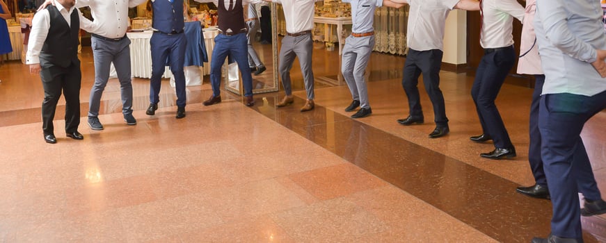 Joyful Guests Dancing at Wedding Party photo