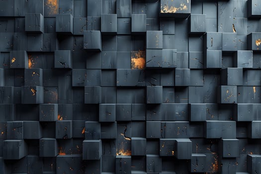 Abstract Cubic Surface with Textured Metallic Accents for Modern Design photo