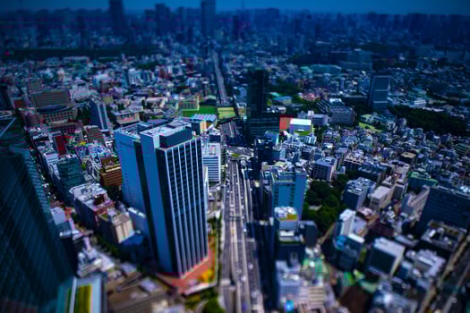 A miniature crossing in Tokyo high angle photo