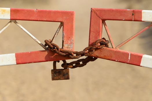 Strong iron steel chain close up. photo