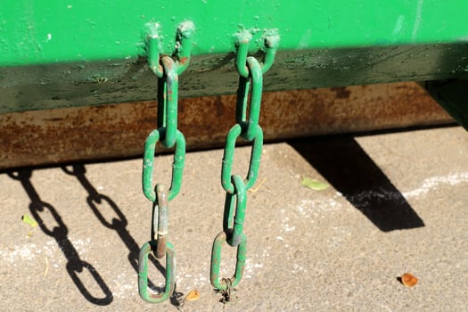 Strong iron steel chain close up. photo