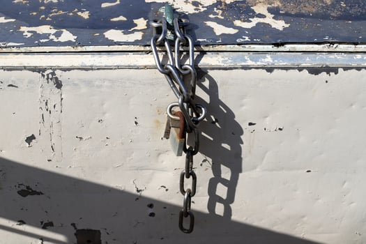 Strong iron steel chain close up. photo