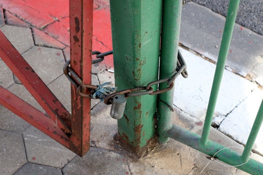 Strong iron steel chain close up. photo