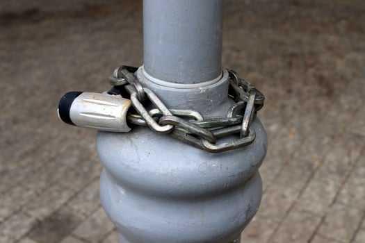 Strong iron steel chain close up. photo