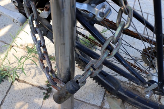 Strong iron steel chain close up. photo