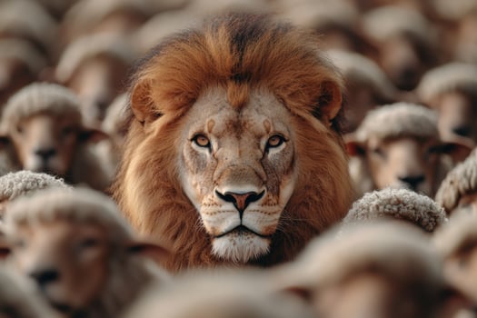 majestic lion in natural habitat photo