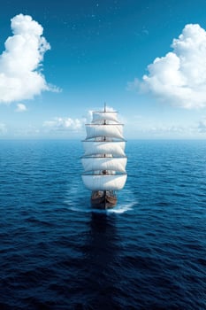 Majestic sailing ship on the open sea photo