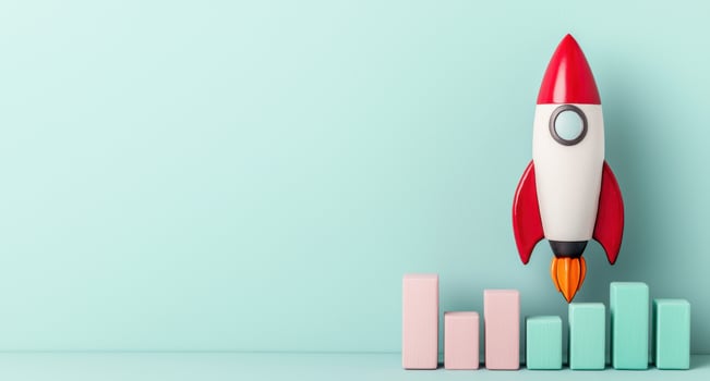 Rocket launch startup business growth concept photo