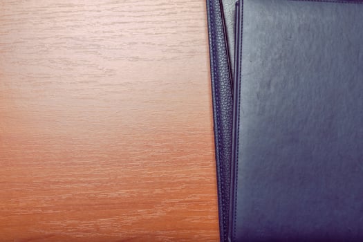 Black leather notebook photo