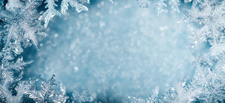 Sparkling winter wonderland with icy snowflakes photo
