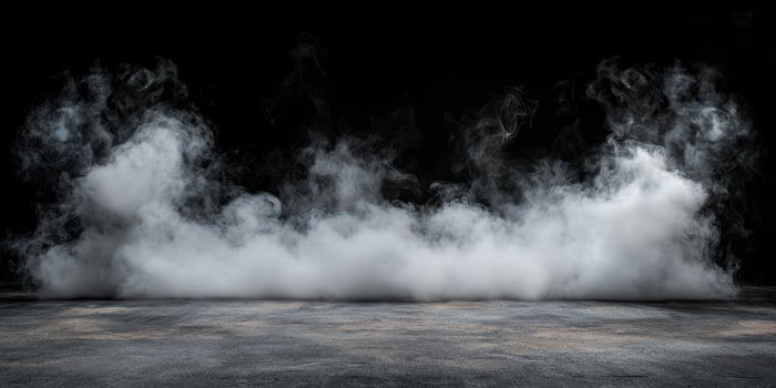 Mysterious smoke and fog in dark background photo