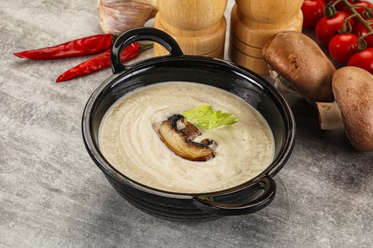 Delicous mushroom champignon cream soup photo