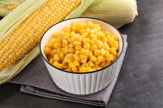 Canned sweet young corn grain photo