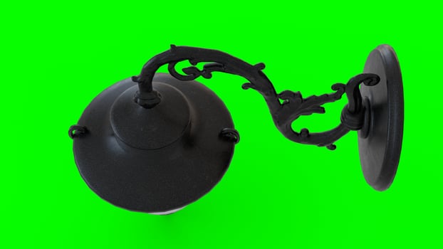 classic wall lamp with green background photo