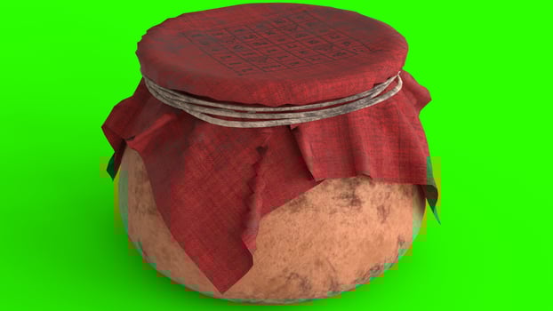 ghost pot with green background photo